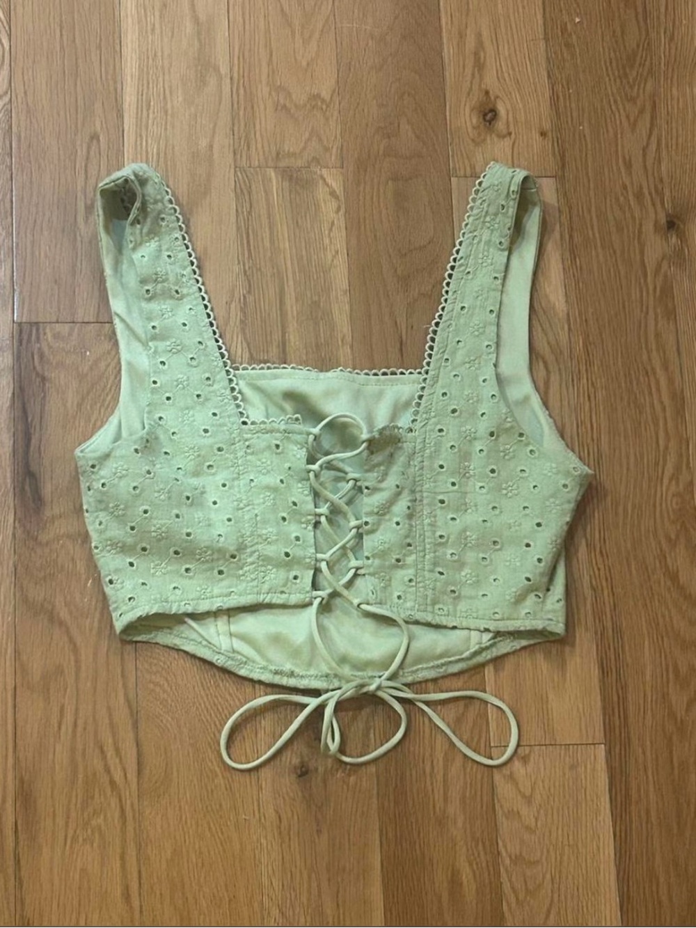 Altar’d State Green Corset Crop Top - Picture 2 of 4